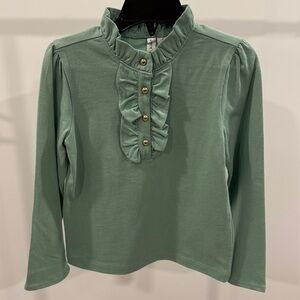 Janie and Jack girls size 5 green Long Sleeve Kids Top